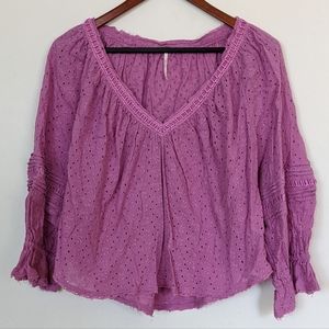 FREE People Darcy Eyelet Blouse Size XS